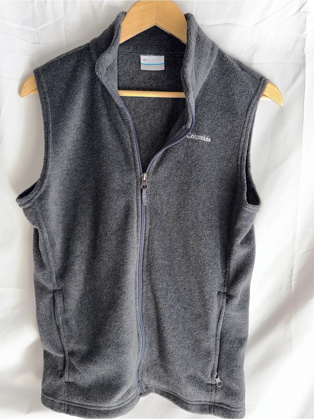 Columbia Men’s Charcoal Gray Full-Zip Fleece Vest